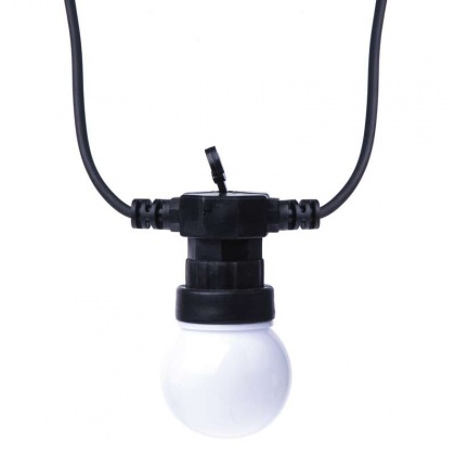 LED řetěz - párty žárovky mléčné, 5m, IP44, teplá bílá