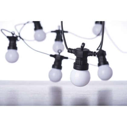 LED řetěz - párty žárovky mléčné, 5m, IP44, teplá bílá