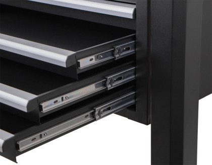 Pracovní stůl do dílny se závěsnou skříňkou, 5 zásuvek - AH1576