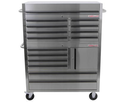 Dílenský vozík na nářadí s nástavbou, 14 zásuvek, AHProfi - AH4114