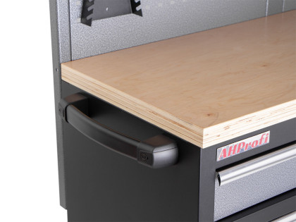 Mobilní pracovní stůl s děrovanou deskou a horními skříňkami - AH1371A