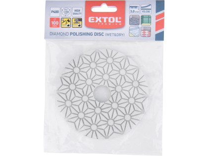 Kotouč diamantový leštící na suchý zip, O100mm, P400