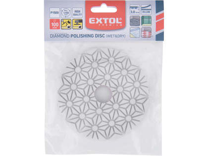 Kotouč diamantový leštící na suchý zip, O100mm, P1500