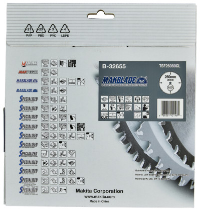 kotouč pilový dřevo MAKBLADEplus 260x2.8x30mm 80Z = old B-08844