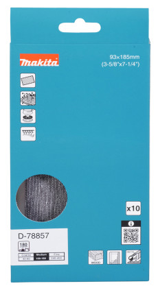 brusný papír 93x185mm  A180 10ks