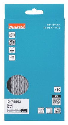 brusný papír 93x185mm  A240 10ks