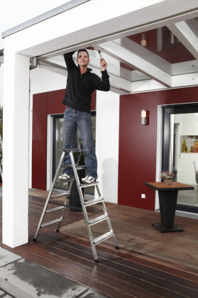 Schůdky Al 6-stupňové oboustranné 130 cm PROTECO, nosnost 150kg