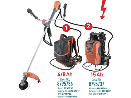 POŠK. OBAL křovinořez/sekačka aku 60V, 42cm, BRUSHLESS, bez baterie a nabíječky