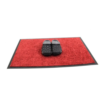 Červená vnitřní vstupní čistící pratelná rohož Twister - 60 x 90 cm