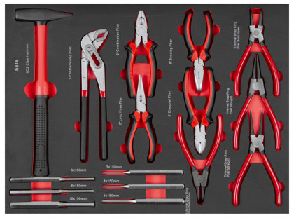 Dílenský vozík Expander s nářadím, 7 zásuvek a skříňka, 286 ks - AH0778