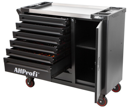 Dílenský vozík Expander s nářadím, 7 zásuvek a skříňka, 286 ks - AH0778