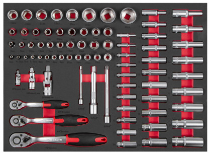 Dílenský vozík Expander s nářadím, 7 zásuvek a skříňka, 286 ks - AH0778