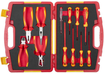 Elektrikářská sada nářadí, VDE kleště a šroubováky, 12 ks - AH12VDE
