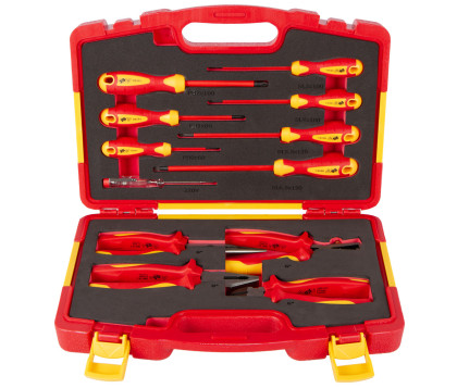 Elektrikářská sada nářadí, VDE kleště a šroubováky, 12 ks - AH12VDE