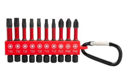 Sada torzních bitů FESTA INDUSTRY PH-PZ-TORX S2 1/4&quot; 50mm 10ks