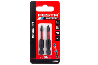 Torzní bit FESTA INDUSTRY PZ1 50mm S2 1/4&quot; 2ks
