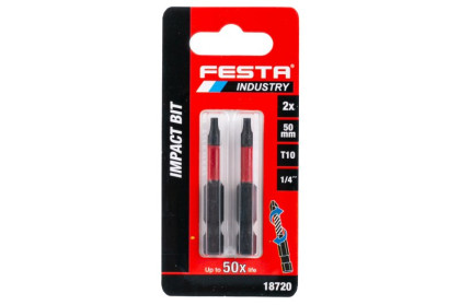 Torzní bit FESTA INDUSTRY T10 50mm S2 1/4&quot; 2ks