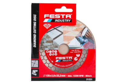 Kotouč diamantový FESTA INDUSTRY řezný 125x2.0x22.2mm