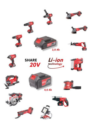 Utahovák AKU rázový FESTA 1/4&quot; SHARE20V (bez baterie a nabíječky)