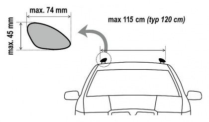 Příčný nosník zamykací hliníkový 120cm ALU-TOP TÜV