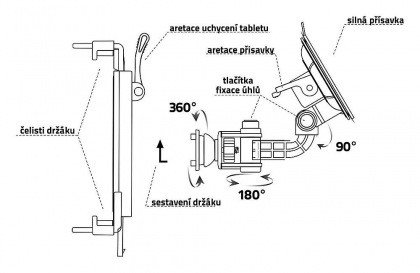 Držák tabletu na přísavku