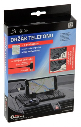 Držák telefonu s podložkou a kabelem micro USB