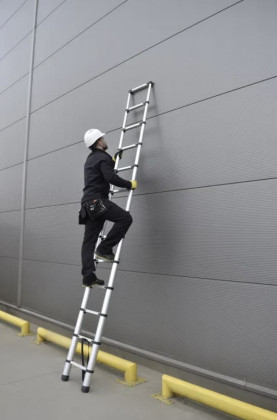 Hliníkový teleskopický žebřík, 13 stupňů, 3,8 m, max. zátěž 125 kg