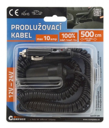 Prodlužovací kabel 12/24V 10A 5m