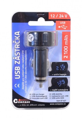 Zástrčka MULTI - USB, voltmetr, teploměr