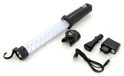 Svítilna montážní 27+7LED nabíjecí 12/230V Li-on 1200mAh