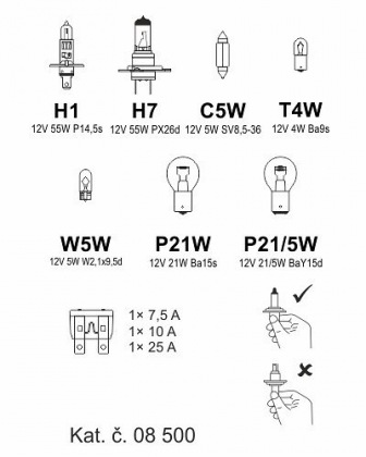 Žárovky servisní box univerzální H7+H1