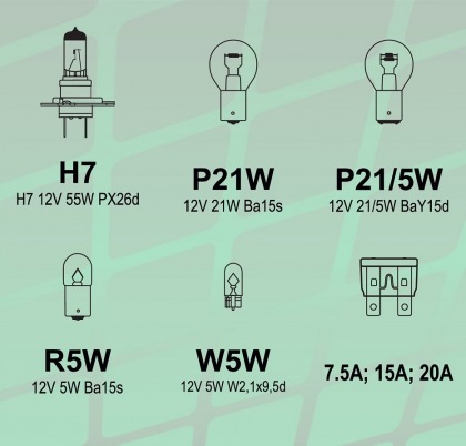 Žárovky servisní box univerzální H7 GREEN