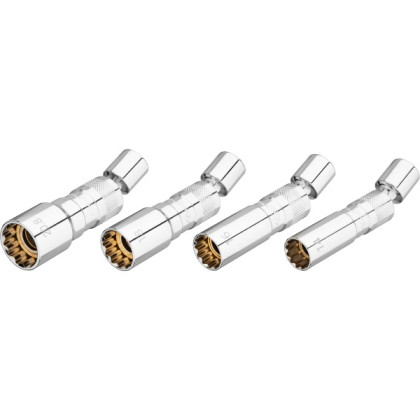 Nástrčné klíče na svíčky, kloubové, 3/8", 14, 16, 18, 20,8 mm, - V7002/4