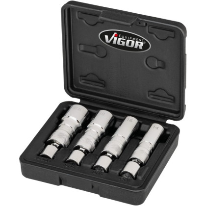 Nástrčné klíče na svíčky, kloubové, 3/8", 14, 16, 18, 20,8 mm, - V7002/4