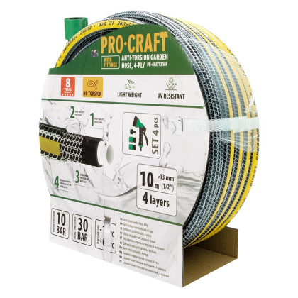 Černo-žlutá zahradní hadicí Procraft PR-4KAT1310F | PR-4KAT1310F