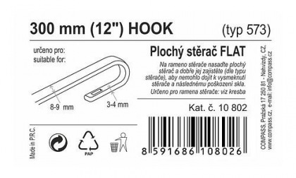 Stěrač FLAT BULK (HOOK) 12"/300mm