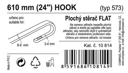 Stěrač FLAT BULK (HOOK) 24"/610mm