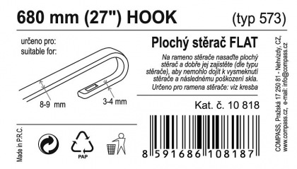Stěrač FLAT BULK (HOOK) 27"/680mm