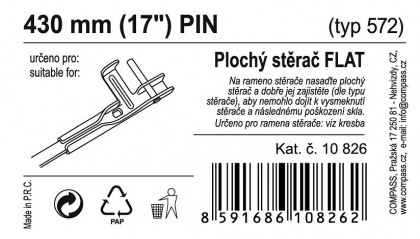 Stěrač FLAT BULK (PIN) 17"/430mm