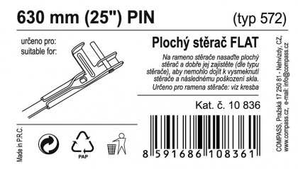 Stěrač FLAT BULK (PIN) 25"/630mm