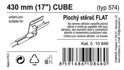Stěrač FLAT BULK (CUBE) 17"/430mm