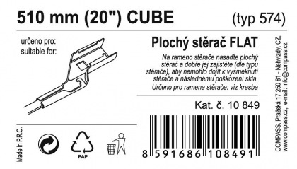 Stěrač FLAT BULK (CUBE) 20"/510mm