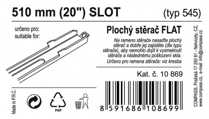 Stěrač FLAT BULK (SLOT) 20"/510mm