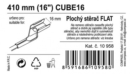 Stěrač FLAT BULK (CUBE16) 16"/410mm