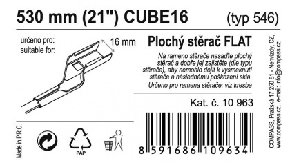 Stěrač FLAT BULK (CUBE16) 21"/530mm