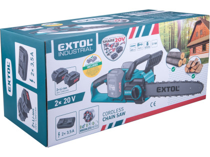Pila řetězová aku SHARE20V, 40cm, BRUSHLESS, 2x4Ah