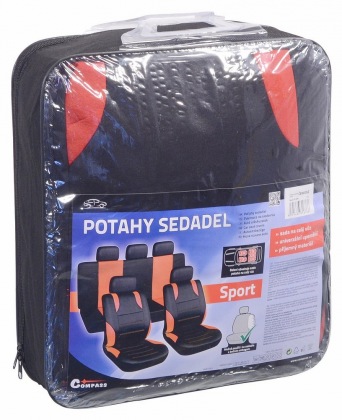 Potahy sedadel sada 9ks SPORT červené AIRBAG