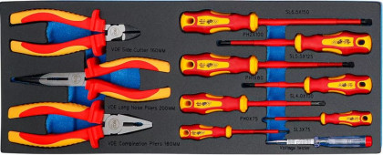 Gola sada v kovovém kufru, 3 zásuvky, 147 ks nářadí - B3350