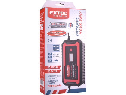 POŠK. OBAL autonabíječka 9stupňová, řízená mikroprocesorem, 12V/6V, 8A