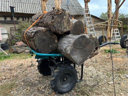 POŠK. OBAL kolečko dvoukolák s převodovkou aku, 260kg, 100l, 40V Li-ion, 6Ah